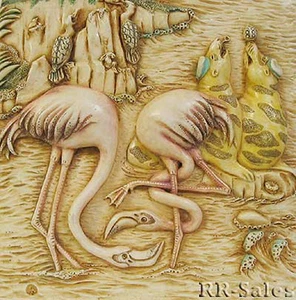 Flamingo East Harmony Kingdom Noahs Park Picturesque Tile Ann Richmond Carved HK - Picture 1 of 2