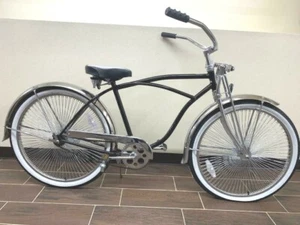 Classic 26" Man's Beach Cruiser Bike 144 Spokes CHROME or BLACK - Picture 1 of 8