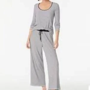 J. Crew RIPPED LONG-SLEEVE PYJAMAHOSE SET BLACK & WHITE STRIPE Size L - Bild 1 von 14