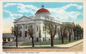 J77/ Columbia Tennessee Postcard c1920s First Presbyterian Church 200 - Picture 1 of 4