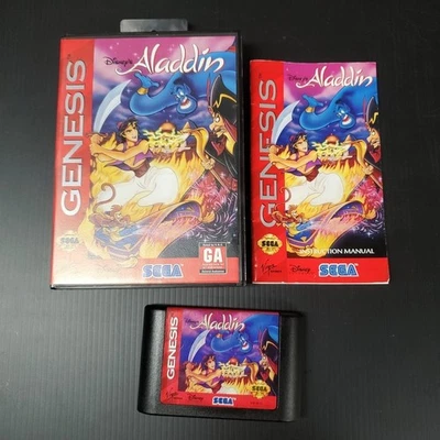 Disney's Aladdin Sega Genesis CIB Authentic Cleaned And Tested  - Image 1 of 4