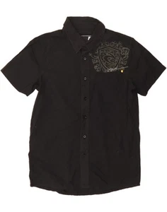 RIP CURL Womens Graphic Short Sleeve Shirt UK 10 Small Black Polyester OZ06 - Picture 1 of 3