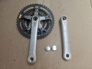 Vintage Shimano Deore DX 175mm Triple Crankset FC-M650 Silver 46/36/24 Japan - Picture 1 of 12