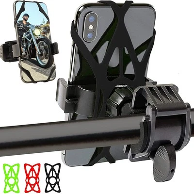 Mongoora Bike & Motorcycle Phone Mount w/ 3 Bands (Black, Red, Green) Cell Phone - Image 1 of 4