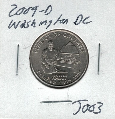 2009 D Washington DC Territories Quarter J003 !!!Free Shipping!!! - Image 1 of 3