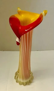 Vintage Kunst Glas Vase Jack in the Pulpit mundgeblasen gestrecktes Glas 12,5" - Bild 1 von 8