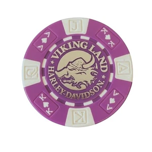 Harley Davidson St. FICHA DE PÓQUER CLOUD MINNESOTA VIKINGS PÚRPURA BLANCO - Imagen 1 de 2