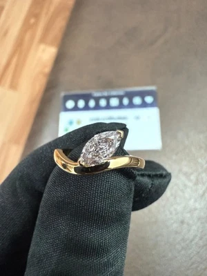 0.50 CT Marquise Natural Diamond Engagement Ring GIA Certified 14 KT Gold - Image 1 of 4