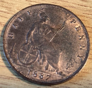 Great Britain 1887 Halfpenny with lustre - Picture 1 of 2