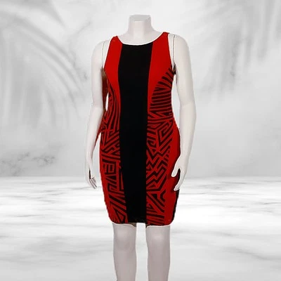 Vestido sin mangas SEXY para mujer Colección Kardashian rojo negro ajustado ceñido al cuerpo elástico L Foto 1 de 4