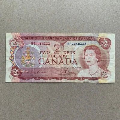 1974 Canada Banknote $2 Two Dollar Canadian Foreign Paper Currency Queen QEII - Image 1 of 3