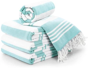 4 Pack Turkish Beach Towel, 40 by 72 Inches, 100% Cotton, Oversized Sand Free... - Picture 1 of 9