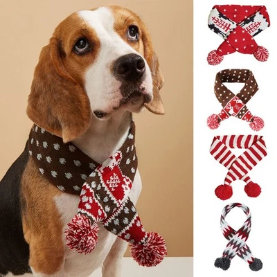 Christmas Dog Bandana Collar Pet Clothing Puppy Scarf Yappy Xmas Presents Gift