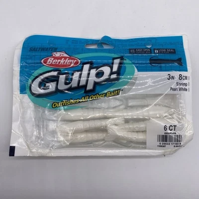 Berkley Gulp Camarón Agua Salada Cebo Pez Perla Blanco Paquete de 6 Foto 1 de 4