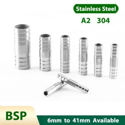 Manguera recta de acero inoxidable A2 conector de púas accesorios tubo de aire agua Foto 1 de 4