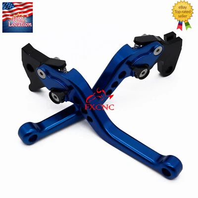 For Suzuki SV650 SV650S 1999-2009 FXCNC Brake & Clutch Levers Short Adjust Blue - Image 1 of 4