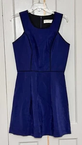 Amanda Uprichard Seide schwarz und blau Kleid Gr. Large neu ohne Etikett - Bild 1 von 4