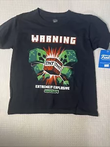NWT Minecraft Shirt Boys Small Logo Pop Tees Black T-Short Sleeve - Picture 1 of 4