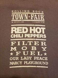 Red Hot Chili Peppers, RARE Vintage Shirt XL Rolling Rock Town Fair Latrobe, PA - Picture 1 of 7