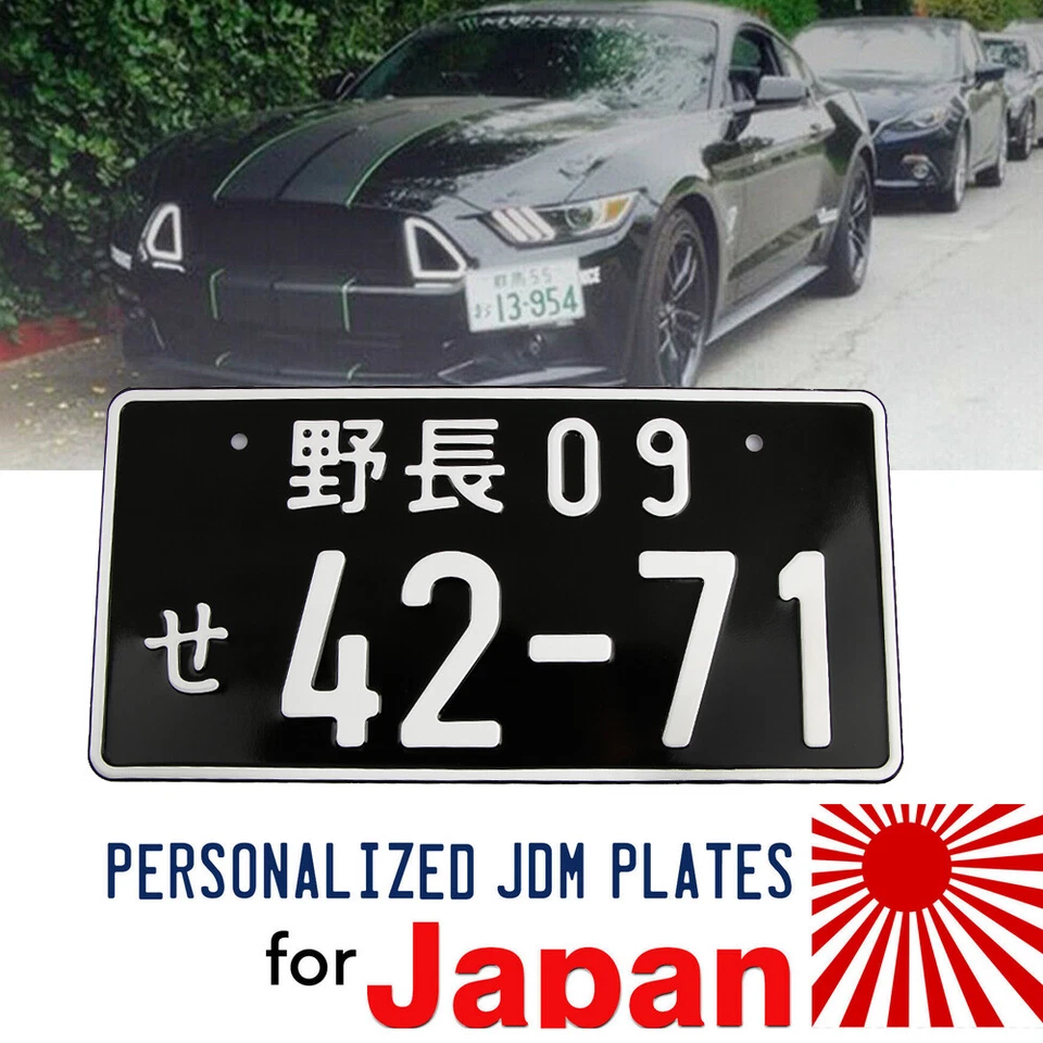 Universal Random Numbers Japanese Car License Plate Aluminum Tag for JDM Racing
