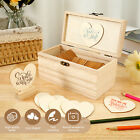 Guest Book Box Wedding Guest Book Alternative Set with 100 Wooden Hearts