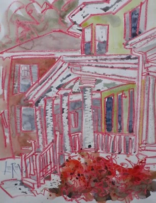 Larry Lerew ÚNICO paisaje original contemporáneo pintura firmada medios mixtos certificado de autenticidad Foto 1 de 4