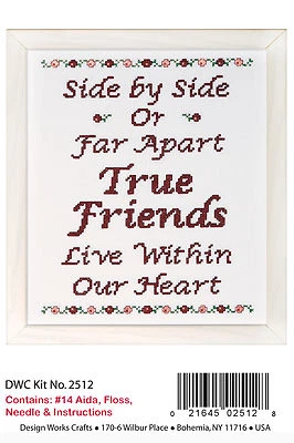 Design Works TRUE FRIENDS Live Within Our Heart punto de cruz contado 8" x 10" Foto 1 de 3