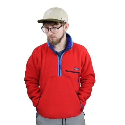 Vtg 80s 90s Patagonia Glissade Fleece Jacket Mens Sz Small Red Blue MADE IN USA - Image 1 of 4