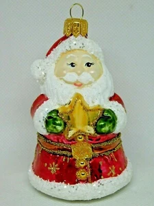 Hand-Blown Glass Ornament SANTA & STAR 3.5" Ukraine 2020 Christmas Collectible - Picture 1 of 4