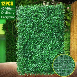 Juego de 12 piezas de alfombrilla artificial para plantas verde pared seto hierba cerca panel de follaje EE. UU. - Imagen 1 de 22