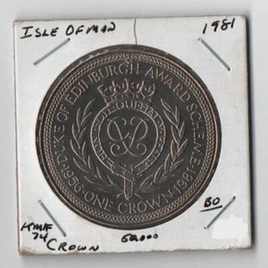 World Coins Isle Of Man 1 Crown 1981 Duke Of Edinburgh Award Scheme - Picture 1 of 2