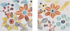 Intelligent Design, Florals 2 Piece Set Wall Art , Orange Multi, 20 x 20