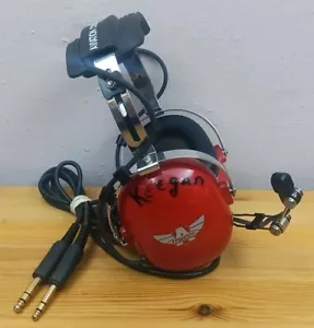 Aviation Communications Pilot Headset Model AC-250 Red Color Excellent - Foto 1 di 13