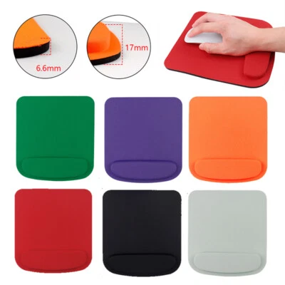 SQUARE PREMIUM ANTI SLIP MOUSE MAT WITH WRIST SUPPORT FOR LAPTOP PC MANY COLOURS - Image 1 of 4