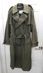 London Fog Khaki Green Removable Liner Trenchcoat Overcoat sz 46 Reg - Picture 1 of 5
