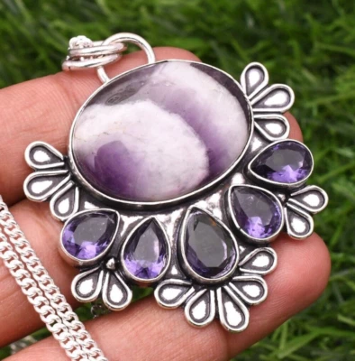 Ciondolo gioiello fatto a mano con pietra preziosa in argento sterling 925 co... - Immagine 1 di 4