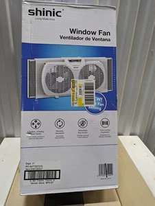 Shinic 9 Zoll Dual Fenster Ventilator 3 Geschwindigkeiten reversierbar Bug Screen Fenster Tisch Expander - Bild 1 von 10