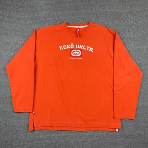 Ecko Unltd Langarm T-Shirt Herren XL Orange Logo Skate Grunge Streetwear Y2K - Bild 1 von 7