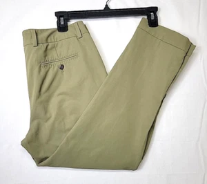 ESCADA Pants Womens 38 Green Scuba Stretch Microfiber Trousers Tapered Seamed - Picture 1 of 12