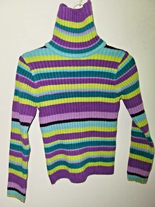 The Children's Place Knit Sweater Turtleneck Striped Girls Size 5/6 Small - Picture 1 of 5