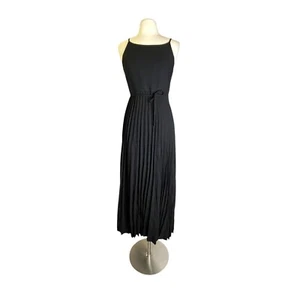 Vintage 90s y2K Rebecca Danenberg Black 100% Wool Pleated Wrap Dress Ballet 4 - Picture 1 of 8