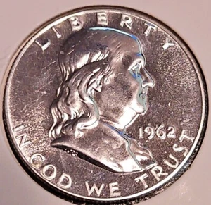 1962 Franklin Half Dollar - Gem Proof (einige Kamee) - Bild 1 von 4