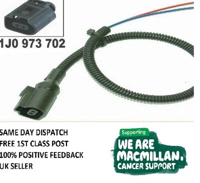 VW 2 PIN REVERSE LIGHT PLUG CONNECTOR 1J0 973 702 PRE WIRED 1J0973702 - Image 1 of 3