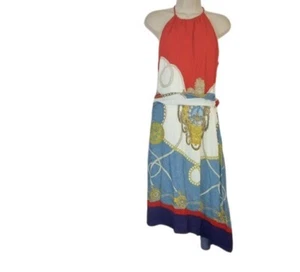 Anthropologie Maeve Damen Onsen maritim Schal-bedrucktes Kleid L - Bild 1 von 7