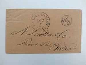 Delaware: Wilmington 1850s Stampless Cover, Circled PAID 3 to Philly - Bild 1 von 2
