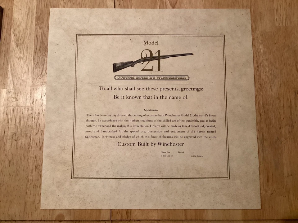 Escopeta Winchester Modelo 21 Certificado Construido a Medida Foto 1 de 1