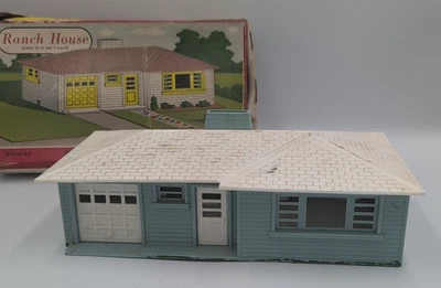 Plasticville USA 1603 100 Ranch House Blue Vintage Bachmann Model Building Kit - Image 1 of 4