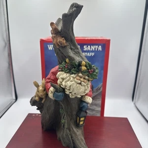 WOODLAND SANTA CLAUS Figur mit Stab & Waldtieren mit Box 11" groß - Bild 1 von 20
