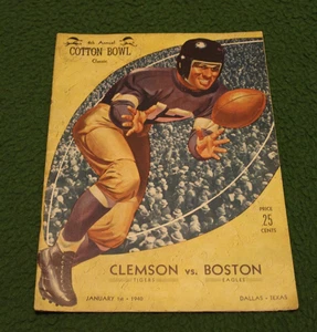 1940 4. BAUMWOLLSCHALE Clemson vs Boston College PROGRAMM Sammler MUSS L@@K - Bild 1 von 6
