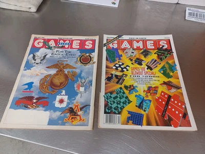 Vintage 1989-91 GAMES Magazine 2 issues Puzzle Games - eyeball benders / fake ad - Image 1 of 4